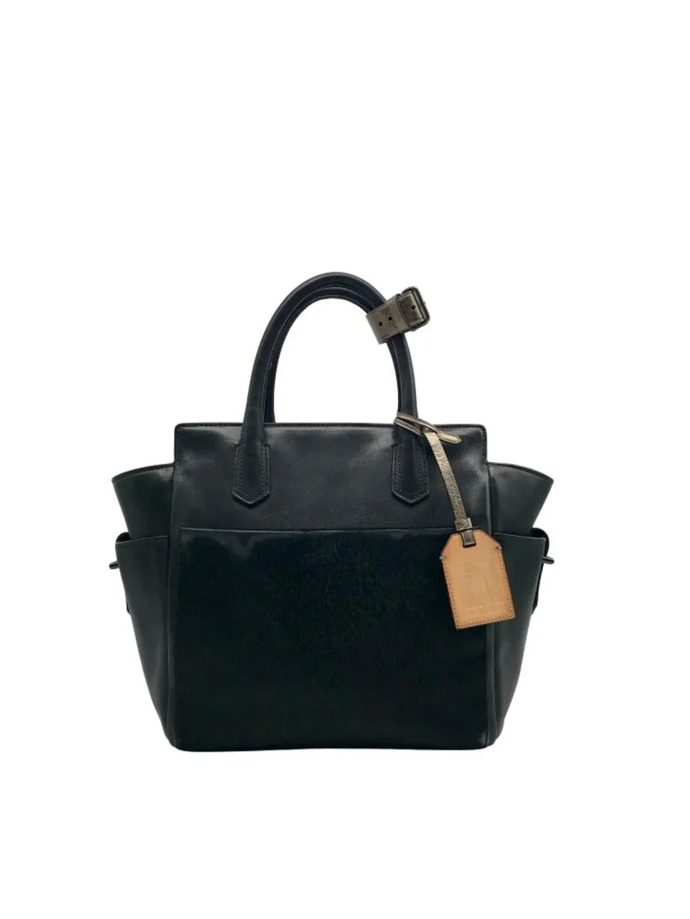 Reed Krakoff Black Leather & Calf Hair Atlantique Satchel